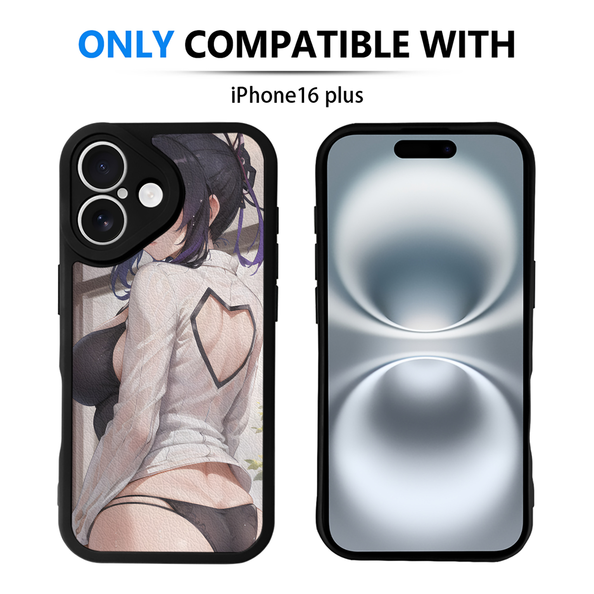 （画像用） 鬼滅の刃（きめつのやいば）蟲柱-胡蝶 しのぶ／こちょう しのぶ Kochou Shinobu 【iPhone 16シリーズ対応】シリコンスマホケース（レザー調） 材質：シリコン